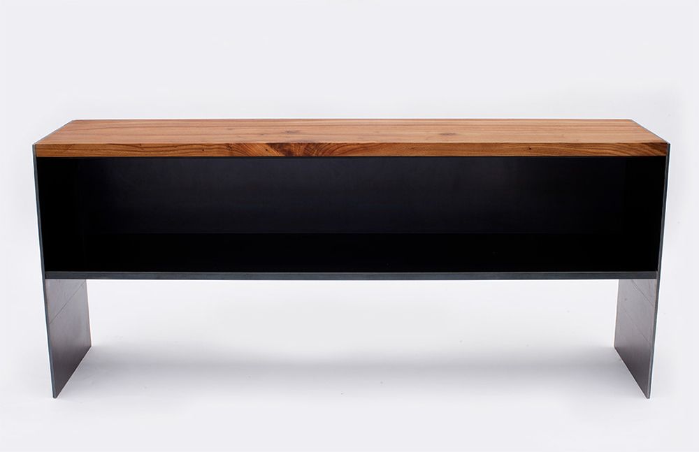Steel wrapped bench by Original Timber Co.