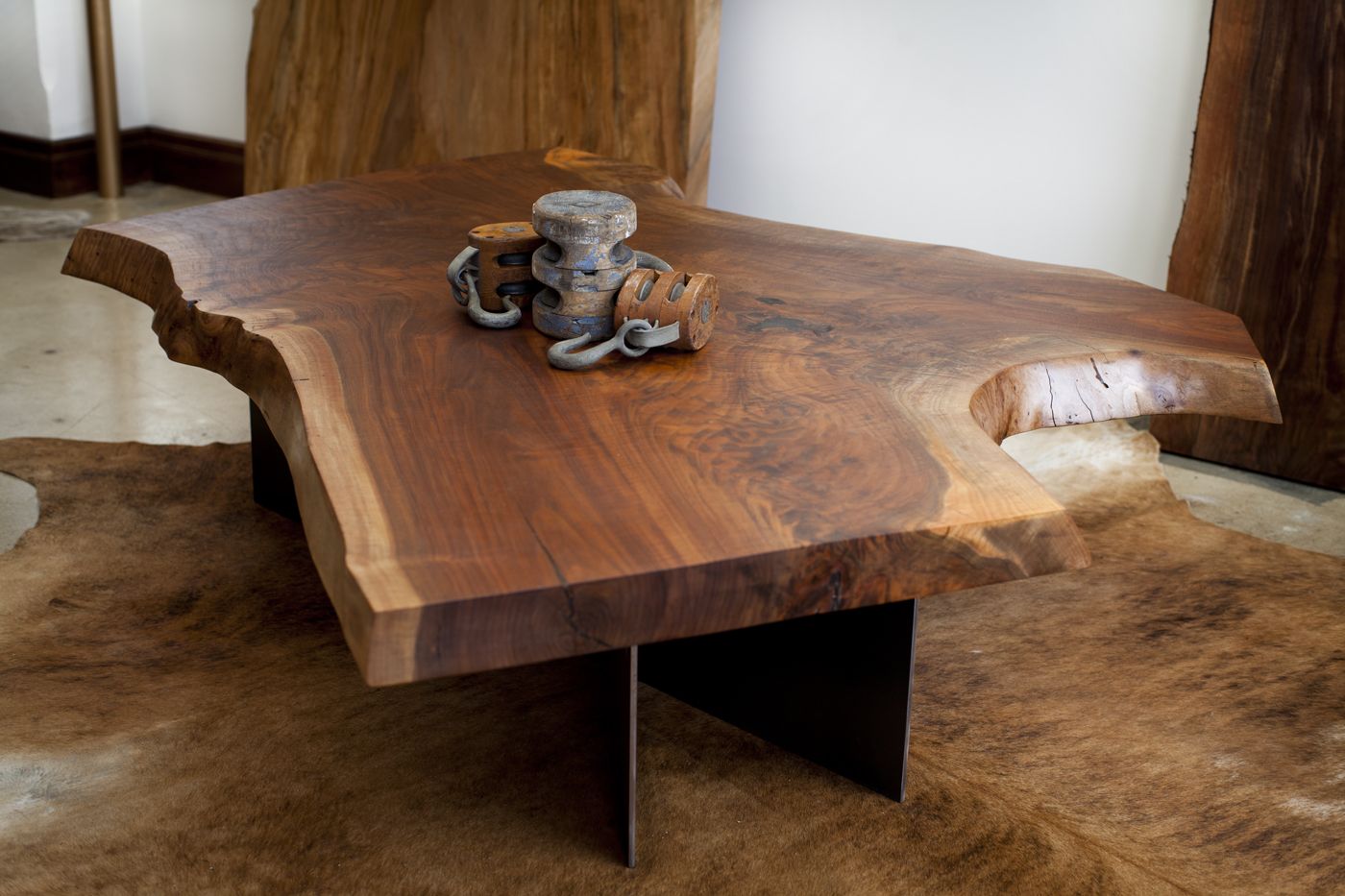 Live edge walnut coffee table