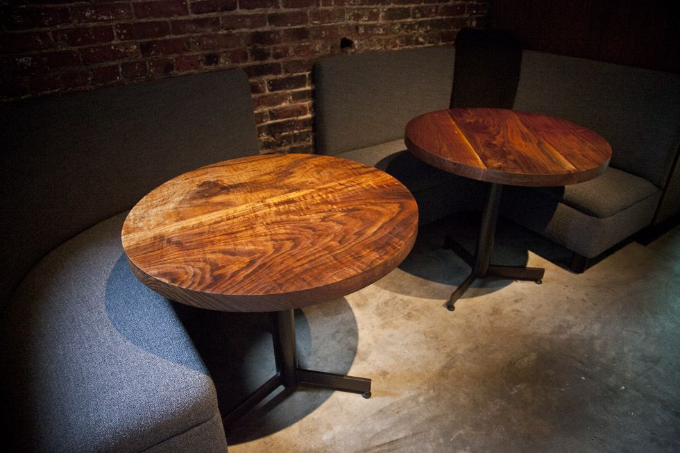 Round walnut table by Original Timber Co.
