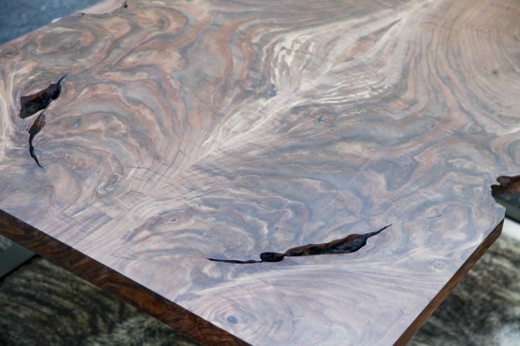 Walnut slab top detail by Original Timber Co.